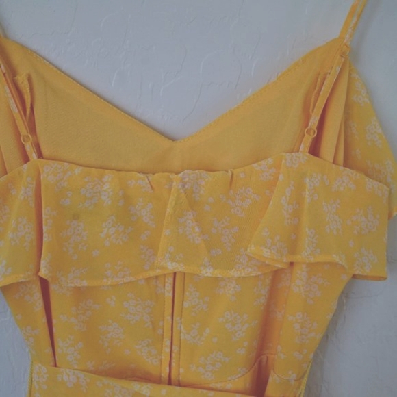 NWOT B. Darlin Bright Yellow Floral Ruffle Springtime Mini Dress Womans … - Picture 12 of 12